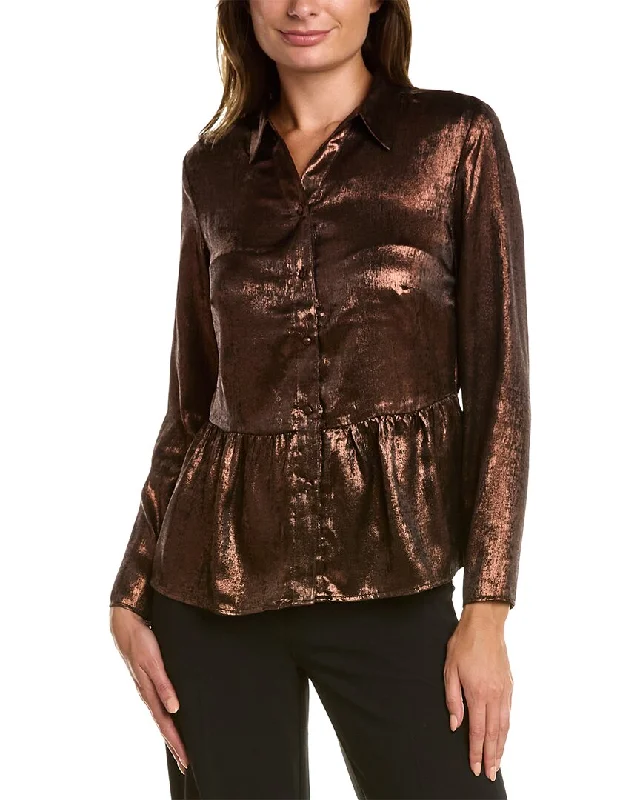 Nanette Nanette Lepore Metallic Blouse Sleeveless Summer Blouse