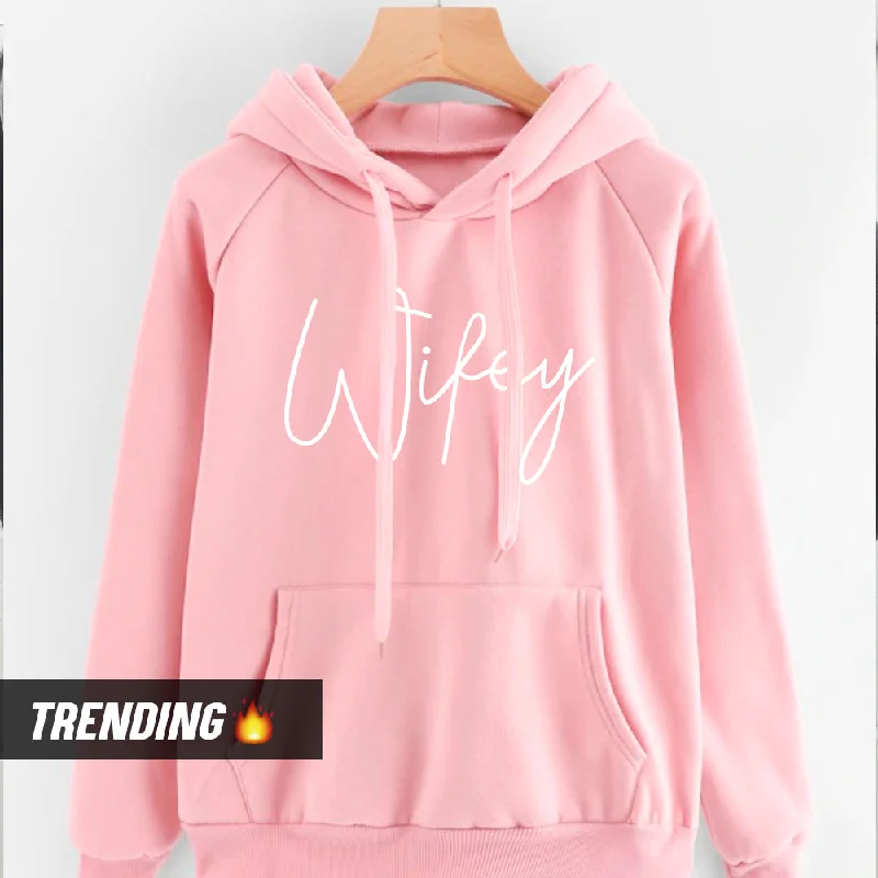 Wifey Script Hoodie (MRK X) Hoodie with Rhinestones Sparkly Elegant