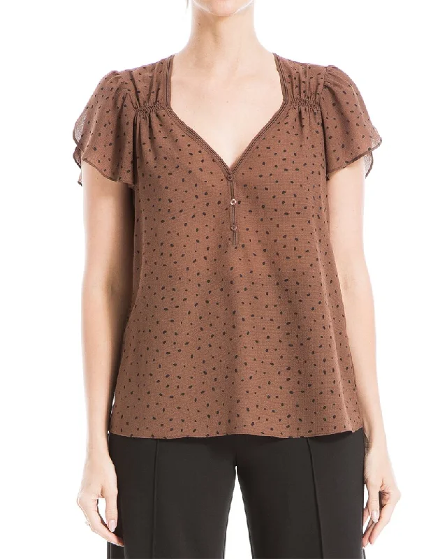 Max Studio Sweetheart Neck Blouse Office-Ready Blouse