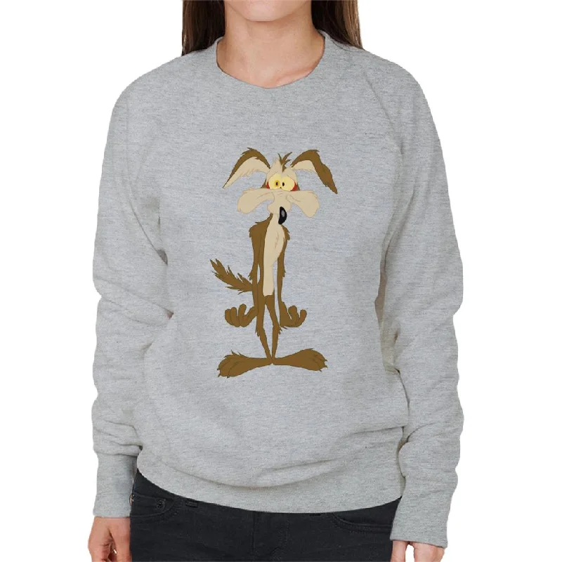 Looney Tunes Wile E Coyote In Trouble Women's Sweatshirt Hoodie with High-Low Hem Asymmetrical Trendy