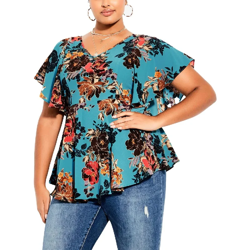 Adrianna Womens Floral Print Textured Blouse Sweetheart Neck Blouse