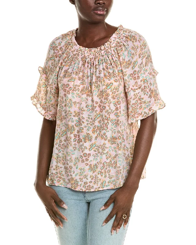 Nanette Nanette Lepore Ruffle Trim Blouse Boho Chic Blouse