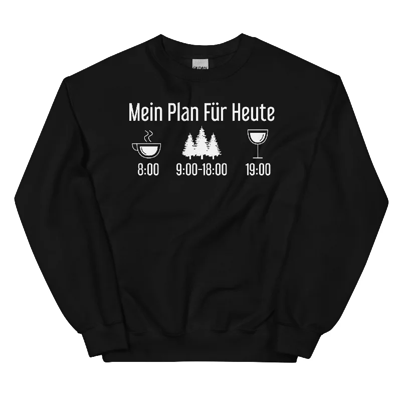 Mein Plan Für Heute 3 - Sweatshirt (Unisex) Hoodie with Mock Neck Collared Structured