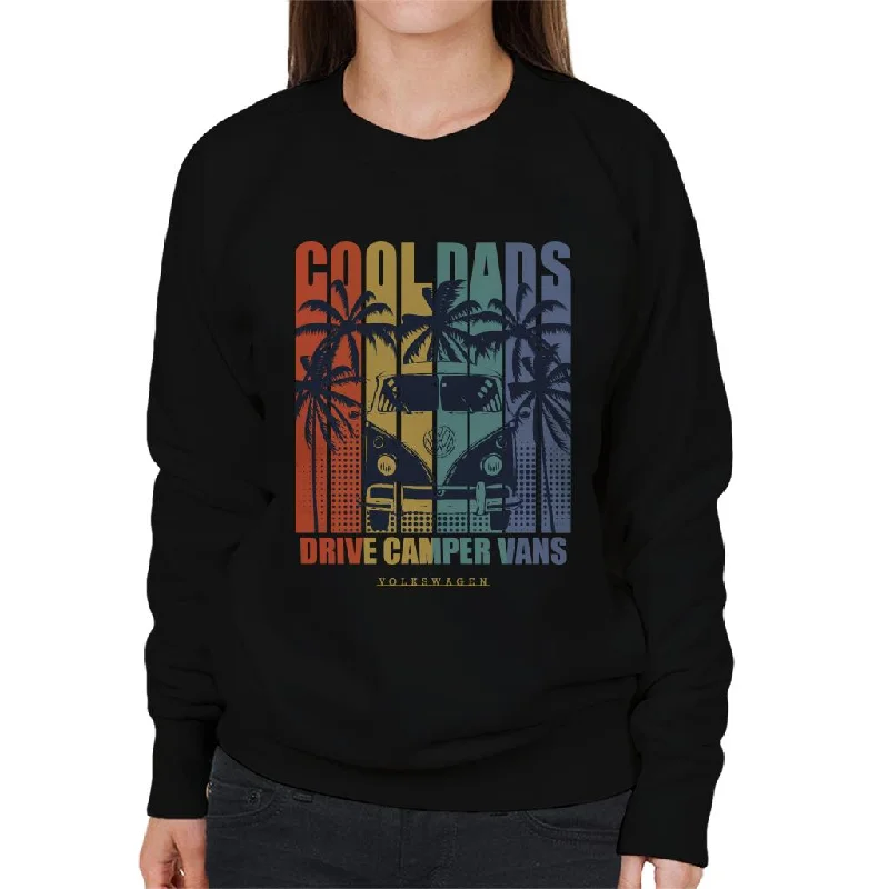 Volkswagen Retro Cool Dads Drive Campervans Women's Sweatshirt Hoodie with Velcro Closure Adjustable Secure