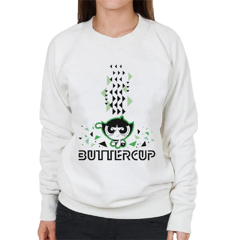 Powerpuff Girls Buttercup Abstract Triangle Art Women's Sweatshirt Hoodie with Full-Zip Functional Layering