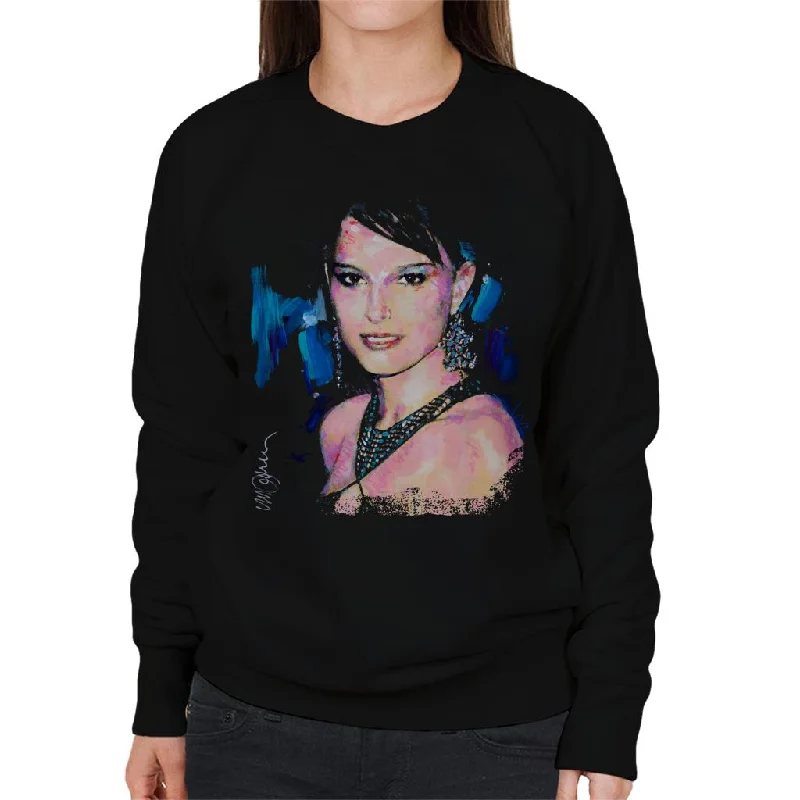 Sidney Maurer Original Portrait Of Natalie Portman Women's Sweatshirt Hoodie with Pastel Soft Subtle