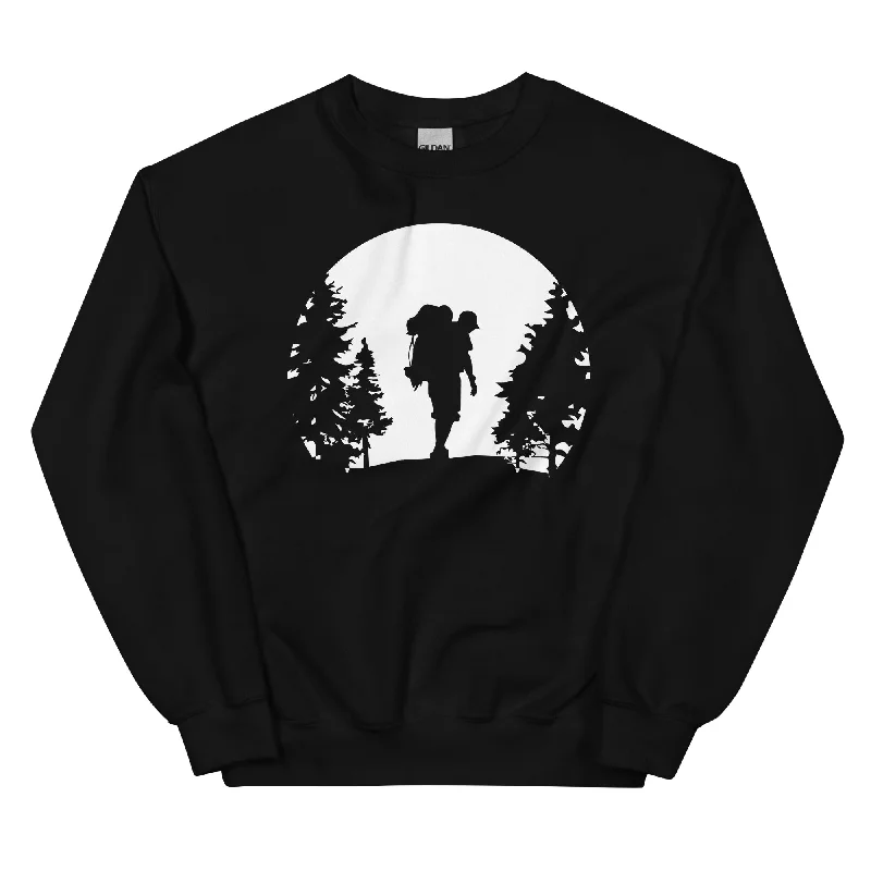 Moon - Wandern - (10) - Sweatshirt (Unisex) Hooded Sweatshirt Casual Wear Street Style