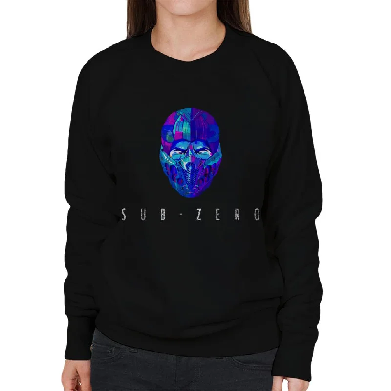 Mortal Kombat Sub Zero Mask Women's Sweatshirt Hoodie with Cuffed Sleeves Snug Secure