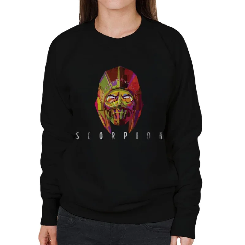 Mortal Kombat Scorpion Mask Women's Sweatshirt Hoodie with Hem Detail Decorative Unique