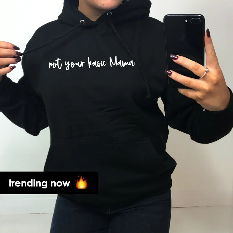 Not Your Basic Mama Hoodie (MRK X) Hoodie with Puffed Sleeves Voluminous Trendy