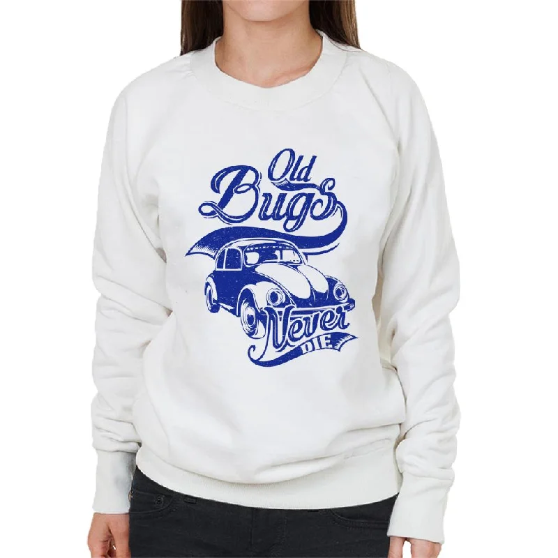 Volkswagen Retro Beetle Old Bugs Never Die Women's Sweatshirt Cotton Hoodie Fleece Lining Warmth