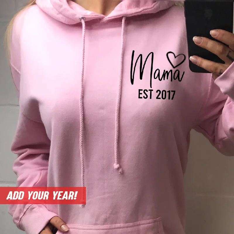 Personalised Mama Established Hoodie (MRK X) Hoodie with Applique Textured Unique