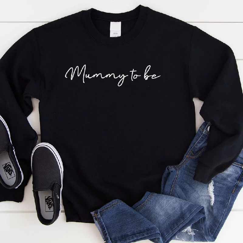 Mummy To Be Allegra Script Sweatshirt (MRK X) Hoodie with Metallic Shiny Futuristic