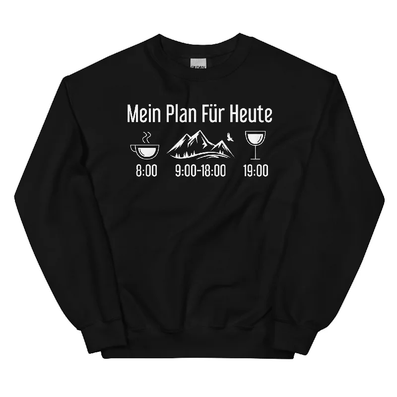 Mein Plan Für Heute - Sweatshirt (Unisex) Hoodie with Batwing Sleeves Loose Dramatic