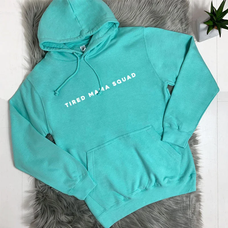 Tired Mama Squad Basic Hoodie (MRK X) Hoodie with Thumb Holes Functional Cozy