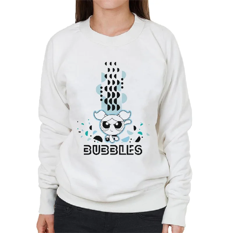 Powerpuff Girls Bubbles Abstract Circle Art Women's Sweatshirt Hoodie with Side Slits Relaxed Casual