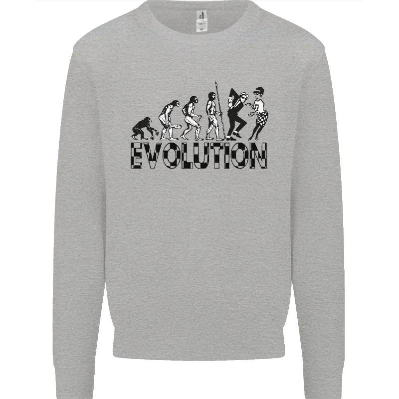 2 Tone Evolution Music 2Tone SKA Mens Sweatshirt Jumper Hoodie with Button Placket Classic Preppy