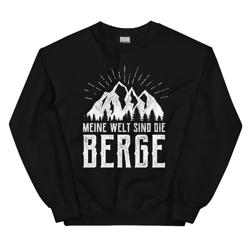 Meine Welt sind die Berge - Sweatshirt (Unisex) Hoodie with Contrast Stitching Detailed Premium