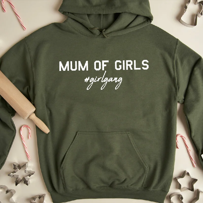 Mum of Girls (#GirlGang) Hoodie (MRK X) Hoodie with Toggle Buttons Decorative Unique