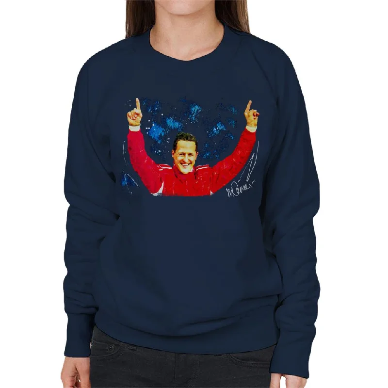 Sidney Maurer Original Portrait Of Michael Schumacher Ferrari Women's Sweatshirt Hoodie with Ribbed Neckline Snug Warm