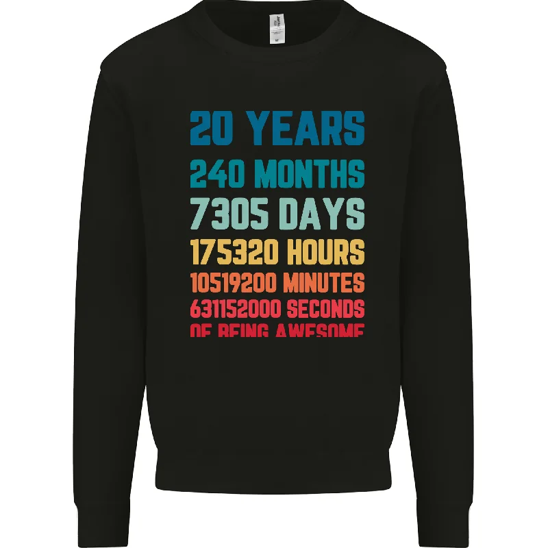 20th Birthday 20 Year Old Men's Personalised Sweatshirt Jumper with Name Customisation Hoodie with Double Zipper Versatile Adjustable