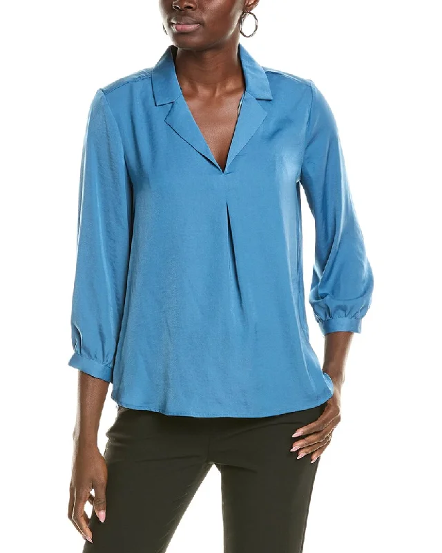 Vince Camuto Shirttail Blouse High Neck Blouse