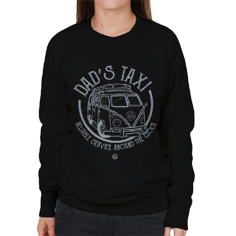 Volkswagen Reliable Service Dads Taxi Camper Women's Sweatshirt Hoodie with Hem Contrast Bold Stylish