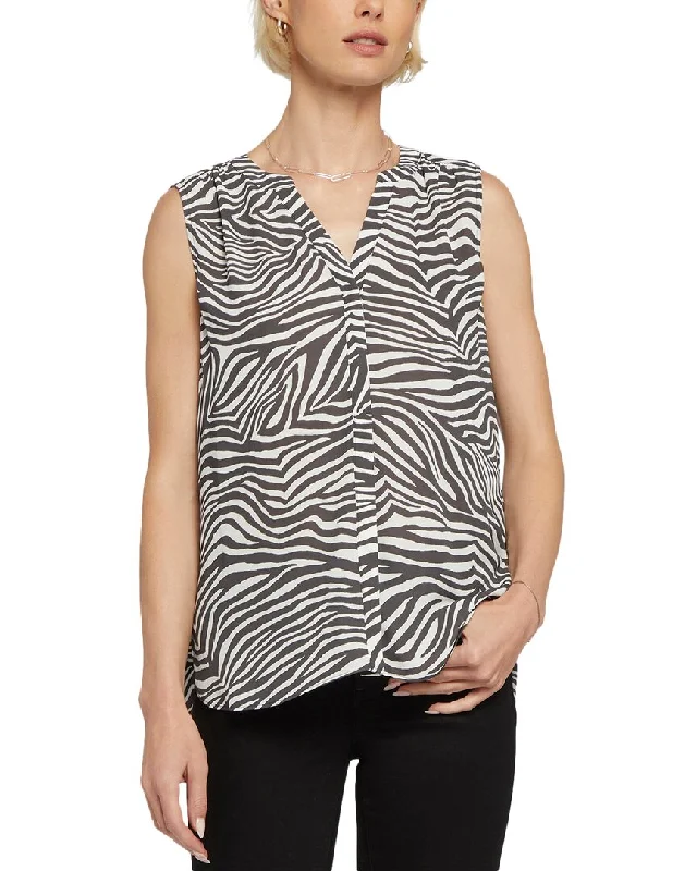 Nydj Sleeveless Pintuck Blouse Chic Square Blouse