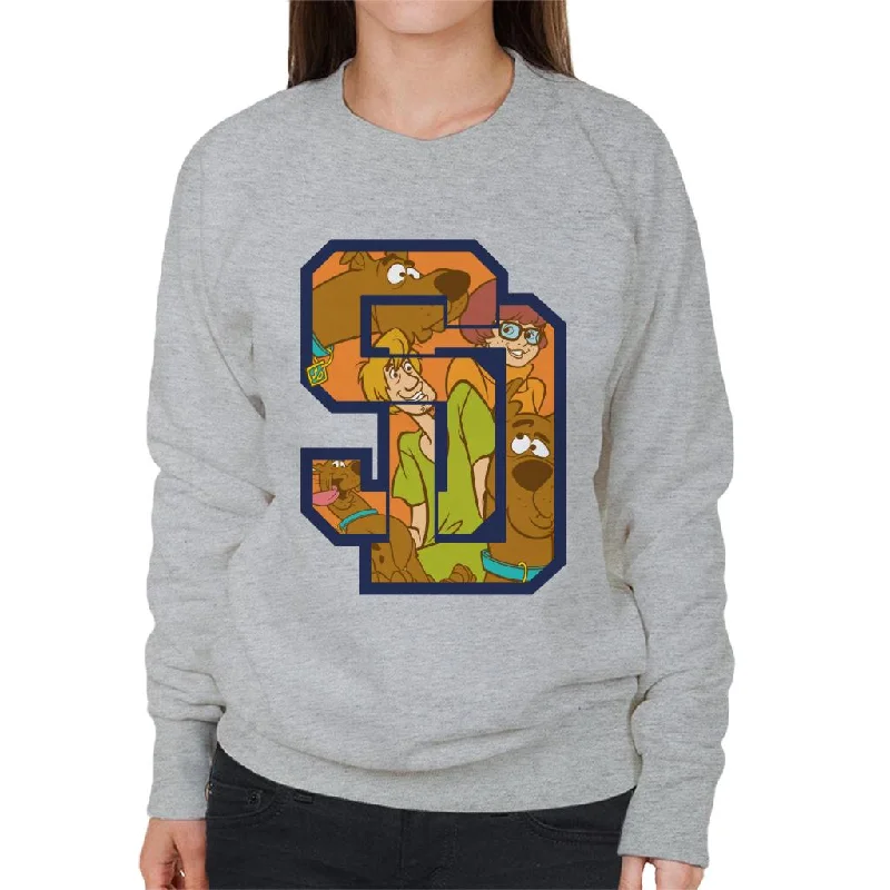 Scooby Doo Interlocking SD Women's Sweatshirt Hoodie with Slim Fit Tailored Modern