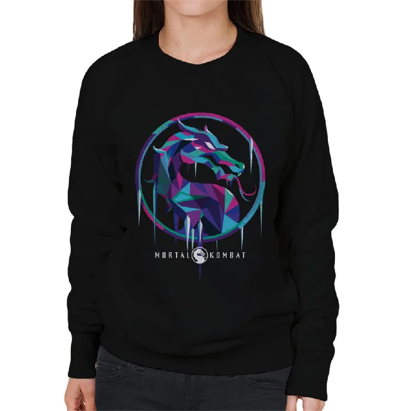 Mortal Kombat Sub Zero Ice Art Logo Women's Sweatshirt Hoodie with Hood Adjustable Protection