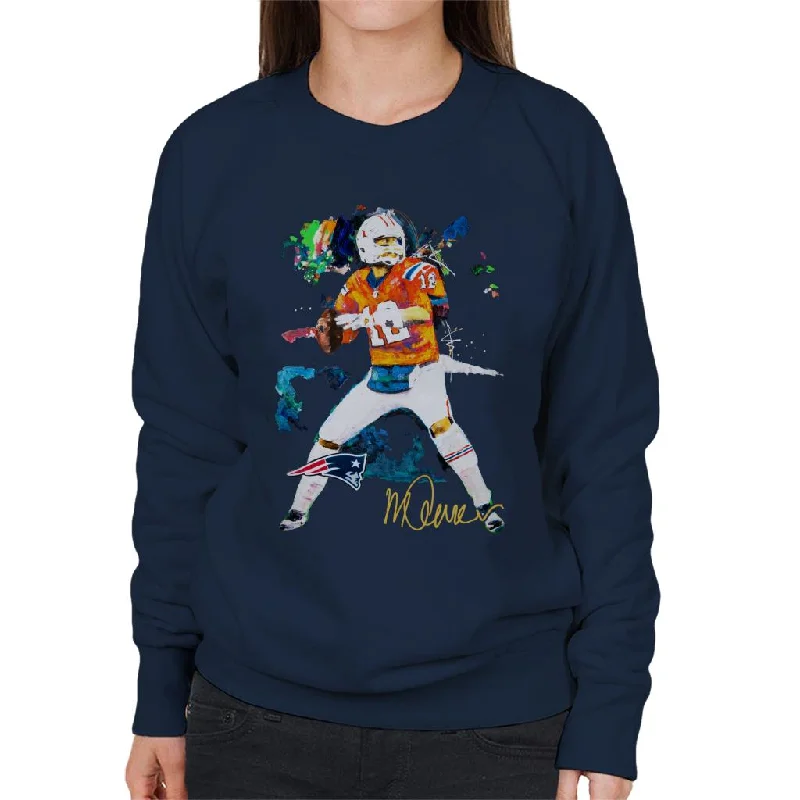 Sidney Maurer Original Portrait Of Patriots Star Tom Brady Women's Sweatshirt Zip Hoodie Drawstring Kangaroo Pocket