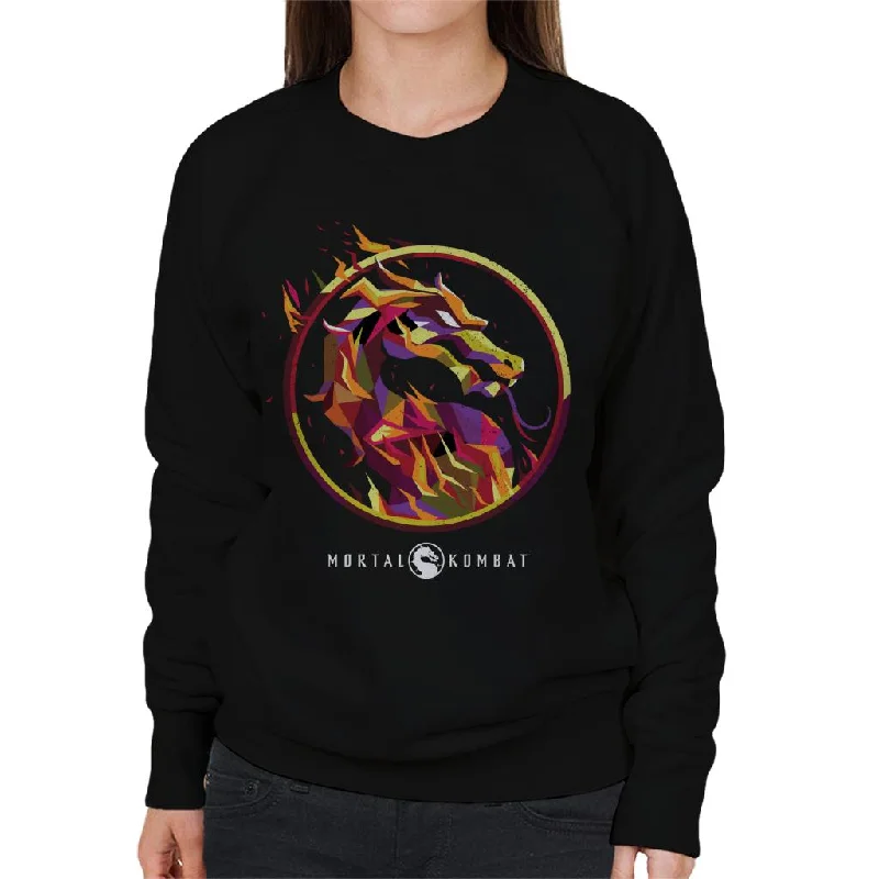 Mortal Kombat Scorpion Flame Art Logo Women's Sweatshirt Hoodie with Lace Feminine Delicate