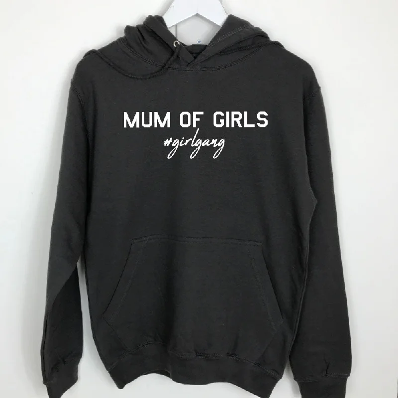 Mum of Girls (#GirlGang) Hoodie (MRK X) Hoodie with Crew Neck Simple Timeless