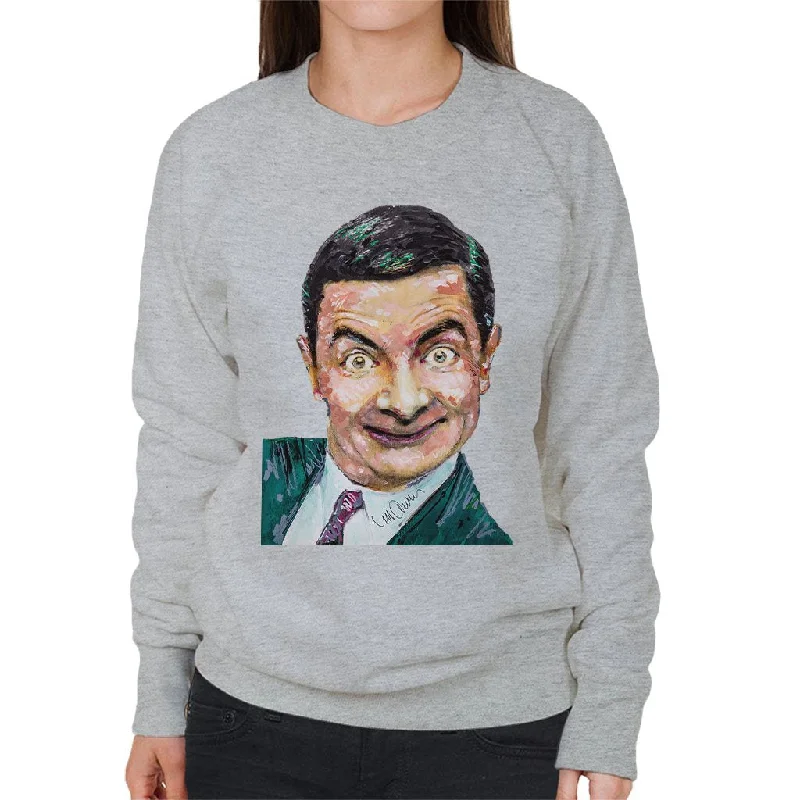 Sidney Maurer Original Portrait Of Mr Bean Rowan Atkinson Women's Sweatshirt Hoodie Jacket Zipper Layering