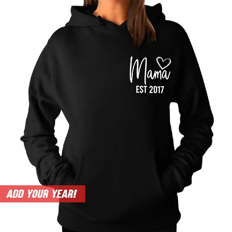 Personalised Mama Established Hoodie (MRK X) Hoodie with Velcro Closure Adjustable Secure