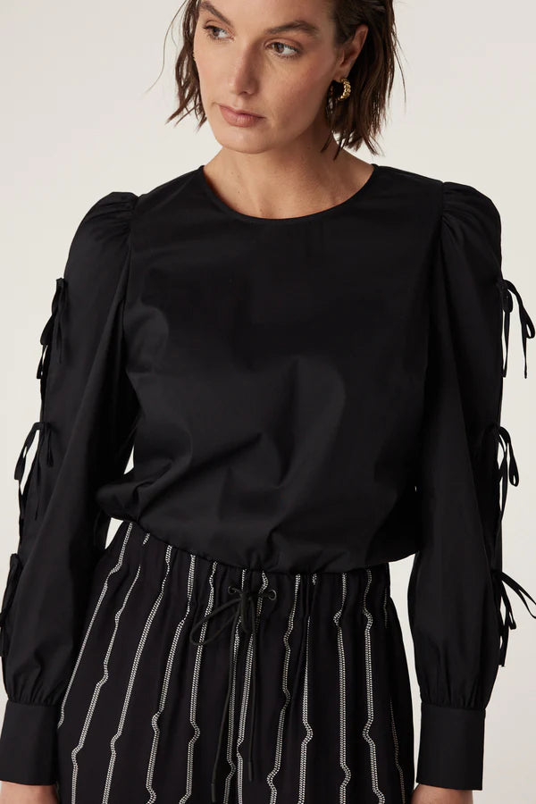 MADELINE BOW BLOUSE Wrap Front Blouse