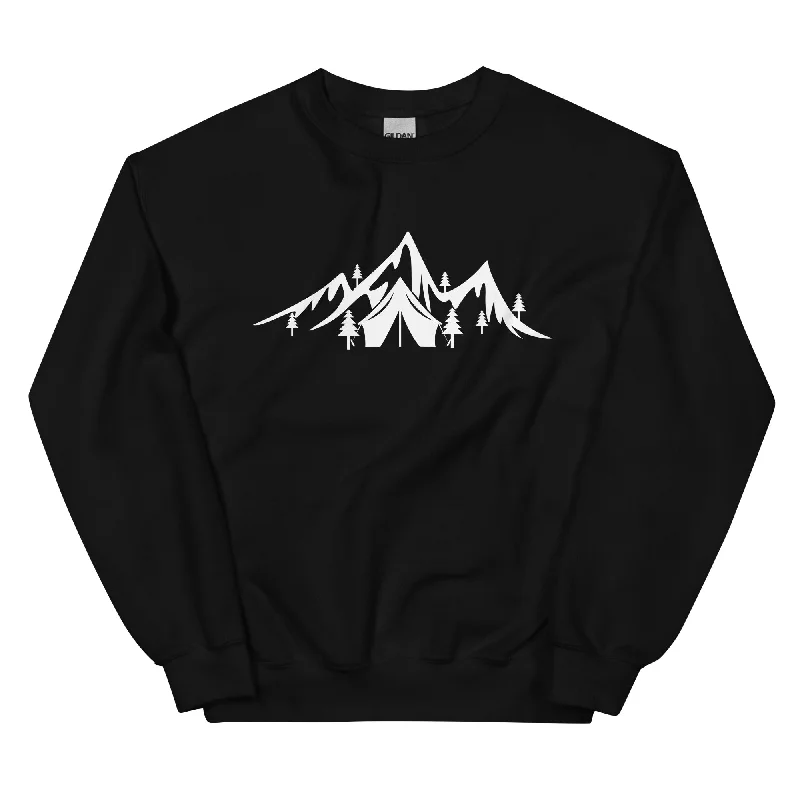 Berge - Camping - Sweatshirt (Unisex) Hoodie with Contrast Stitching Detailed Premium