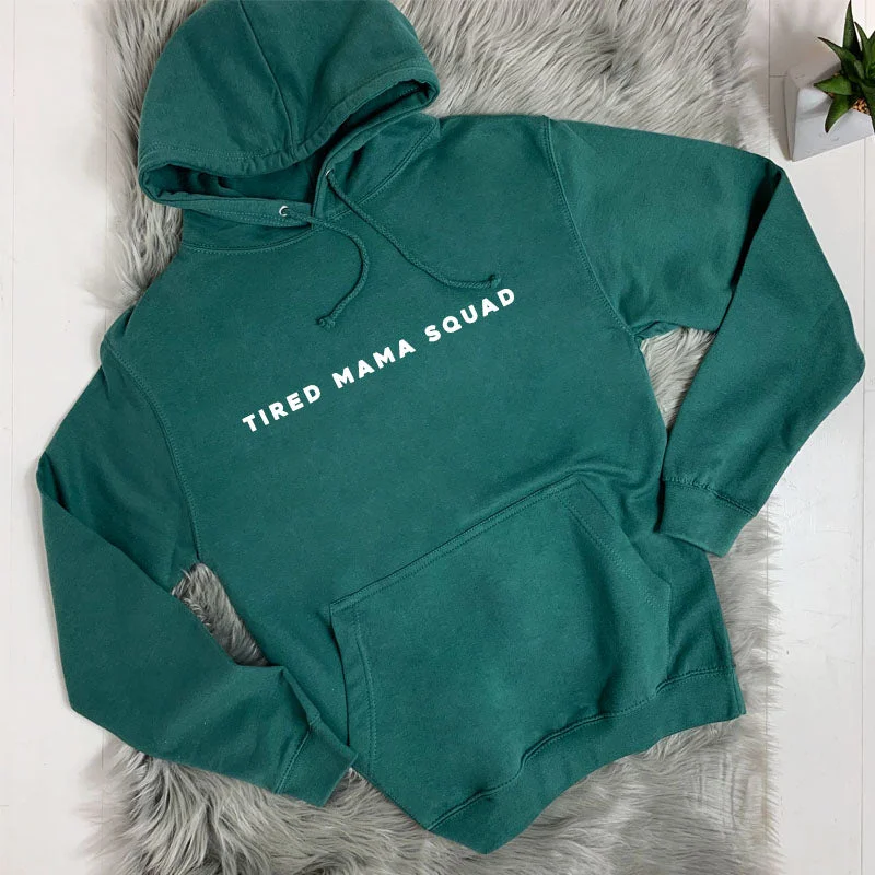 Tired Mama Squad Basic Hoodie (MRK X) Hoodie with Side Slits Relaxed Casual