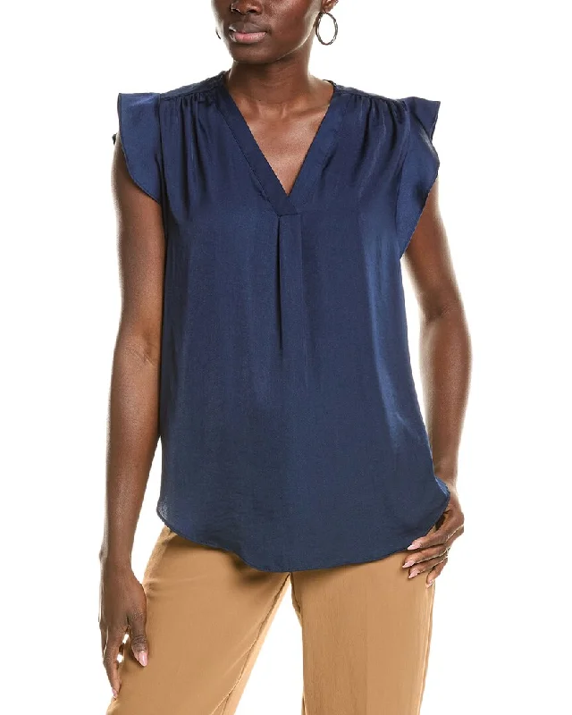 Vince Camuto Ruffle Sleeve Blouse Casual Relaxed Blouse