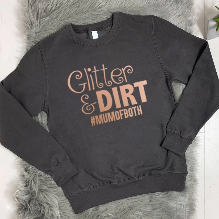 Glitter and Dirt Crew Sweatshirt (MRK X) Hoodie with Earth Tones Natural Calm