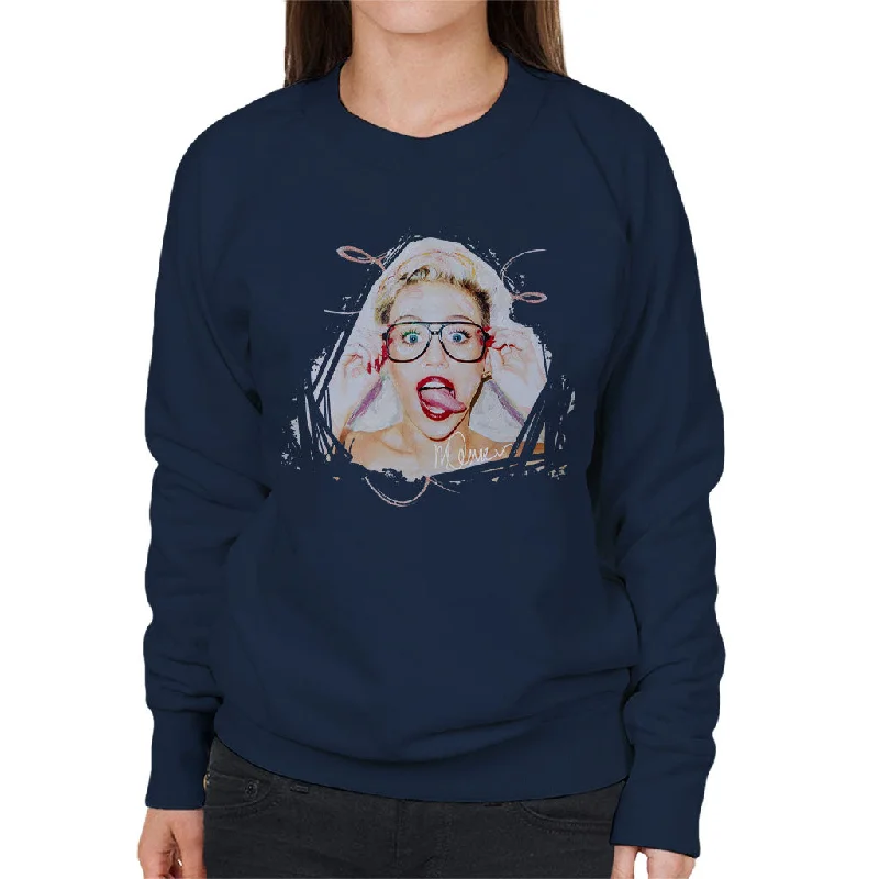 Sidney Maurer Original Portrait Of Miley Cyrus Women's Sweatshirt Hoodie with Print Artistic Unique