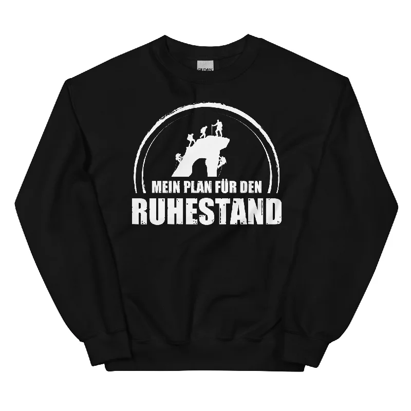 Mein Plan Fur Den Ruhestand - Sweatshirt (Unisex) Hoodie with Hem Applique Textured Unique