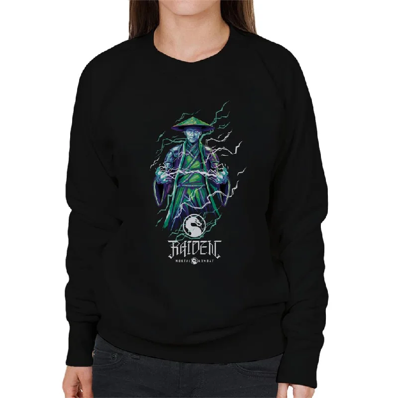 Mortal Kombat Raiden Lightning Bolt Charge Women's Sweatshirt Hoodie with Metallic Shiny Futuristic