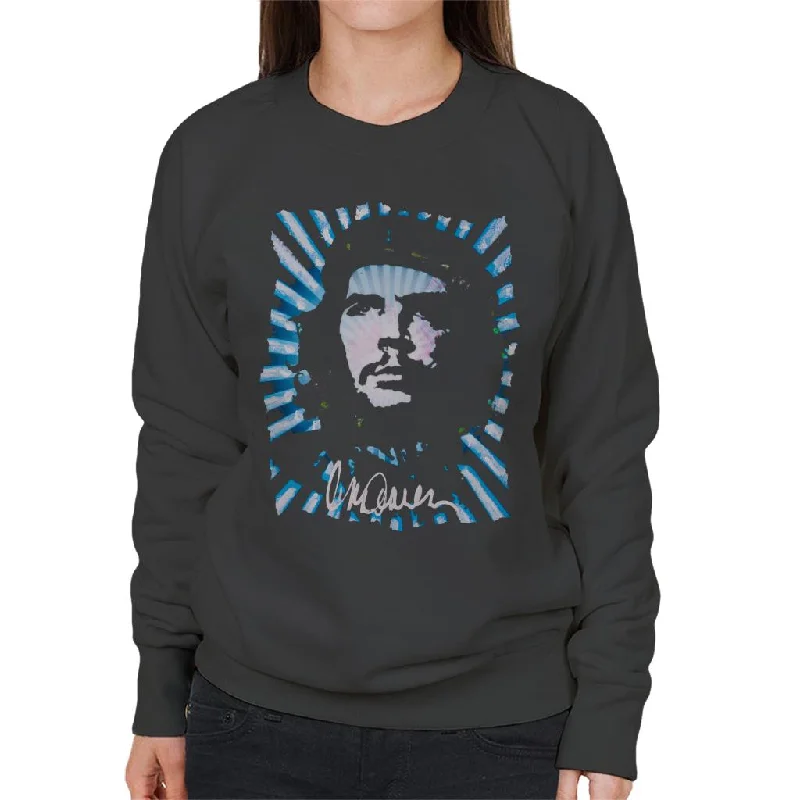 Sidney Maurer Original Portrait Of Revolutionary Che Guevara Women's Sweatshirt Hoodie with Gradient Ombre Colorful