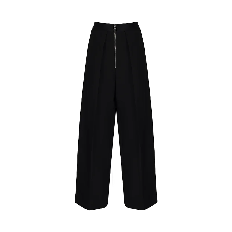 Marine Pleated Wide-Leg Pants Cozy Maternity Pants