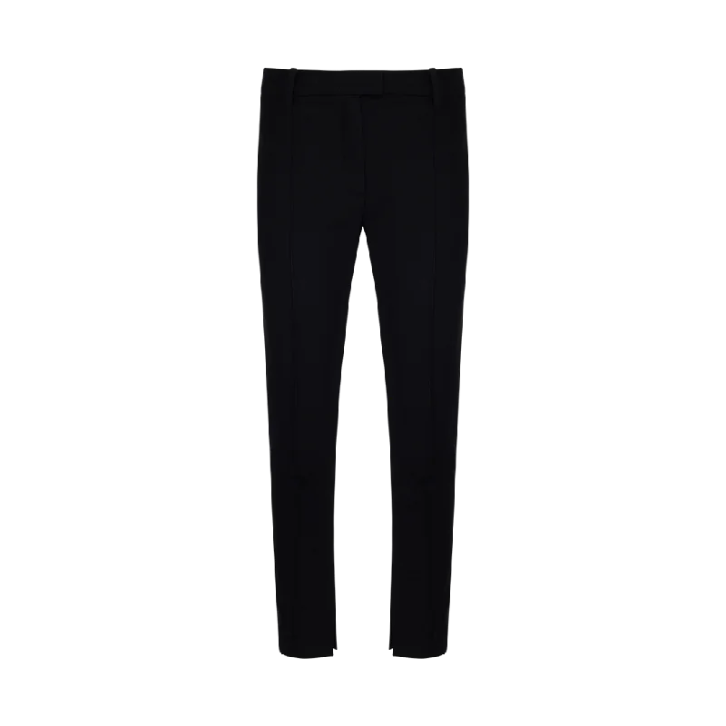 Crepe Tailored Pants Cozy Full-Length Pants