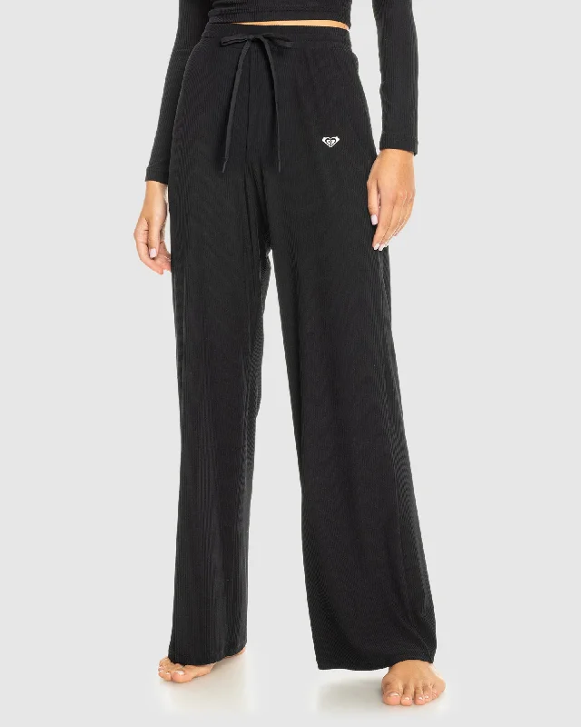 Womens Rise & Vibe Rib Wide Leg Pants Modern Bootcut Pants