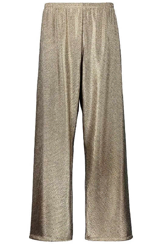 Bias Crop Pant - Gold Stylish Elastic Waist Pants