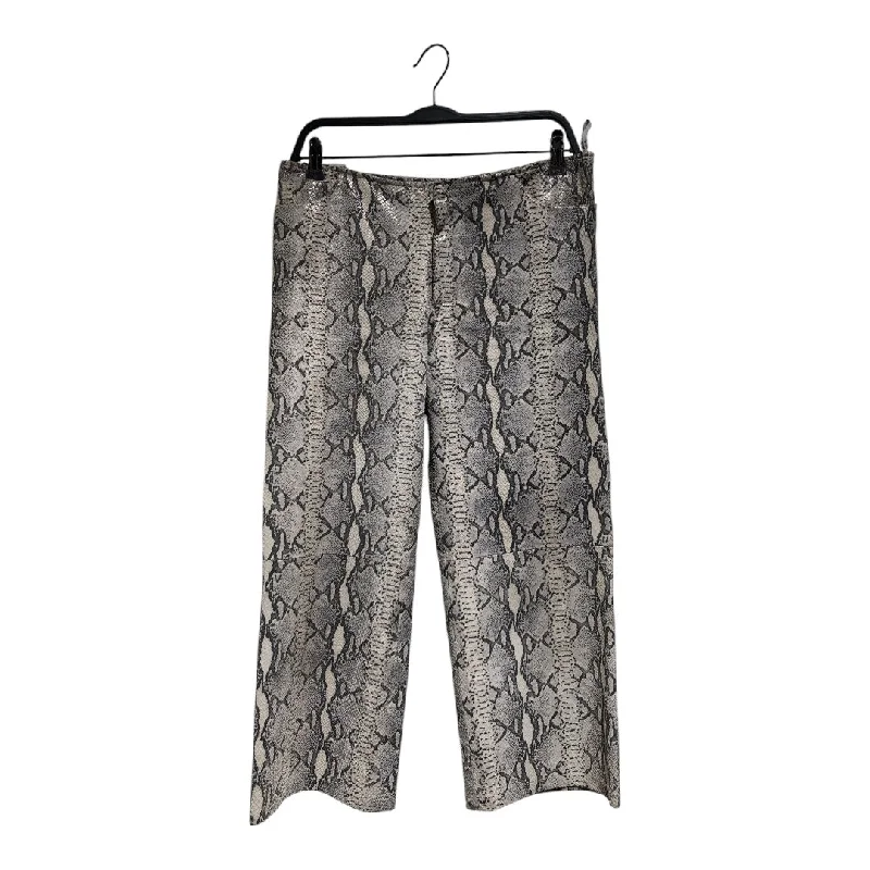 Vintage/Wide Leg Pants/46/Animal Pattern/Leather/GRY/SNAKESKIN PANTS Comfy Cargo Trousers