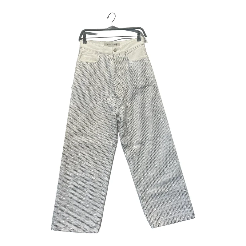 GOLDEN GOOSE/Wide Leg Pants/25/Denim/WHT/crystal pants Classic Straight Pants